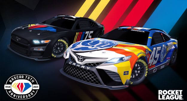 Visit Race with NASCAR’s 75th Anniversary and IRL Rocket League Car page
