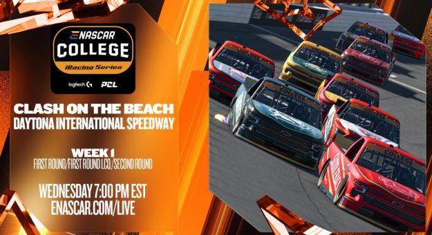 Visit 2025-26 eNASCAR College iRacing Series | Clash on the Beach | Week 1 Tournament Preview page