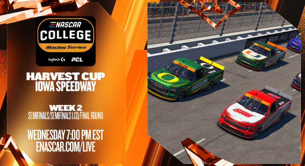 Visit 2025-26 eNASCAR College iRacing Series | Harvest Cup | Week 2 Tournament Preview page